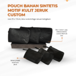 Pouch Bahan Sintetis Motif Kulit Jeruk Custom: Souvenir Elegan untuk Branding Premium