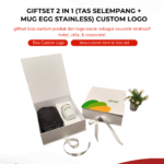 Giftset 2 in 1 (Tas Selempang + Mug Egg Stainless) Custom Logo: Kombinasi Fungsional untuk Corporate Gift