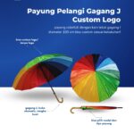 Payung Pelangi Gagang J Custom Logo: Merchandise Unik yang Membuat Brand Lebih Menarik