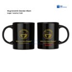 Mug Keramik Hitam Custom Logo 1 Warna 2 Sisi: Merchandise Elegan untuk Branding Maksimal