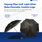Payung Fibergolf Lapis Silver Otomatis Custom Logo: Perlindungan Premium dengan Sentuhan Profesional