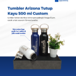 Tumbler Arizona Tutup Kayu 500 ml Custom Logo: Sentuhan Natural yang Membuat Brand Lebih Berkelas