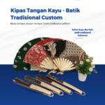 Kipas Tangan Kayu Batik Traditional Custom Logo: Souvenir Budaya yang Penuh Karakter