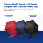 Payung Lipat 3 Kapsul Custom Logo: Praktis, Modern, dan Selalu Dibutuhkan