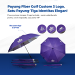 Payung Fibergolf Custom 3 Logo: Branding Lebih Besar, Jangkauan Lebih Luas