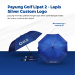 Payung Golf Lipat 2 Lapis Silver Custom Logo: Perlindungan Maksimal dengan Tampilan Profesional