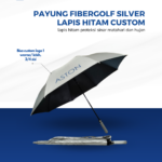 Payung Fibergolf Silver Lapis Hitam Custom Logo: Kombinasi Elegan dan Tangguh untuk Branding Premium