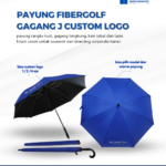 Payung Fibergolf Gagang J Custom Logo: Elegan, Kokoh, dan Mewakili Kualitas Brand