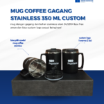 Mug Coffee Gagang Stainless 350 ml Custom Logo: Modern dan Elegan untuk Berbagai Kesempatan