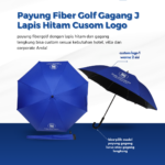 Payung Fibergolf Gagang J Lapis Hitam Custom Logo: Simbol Elegansi yang Tak Pernah Salah