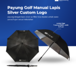 Payung Golf Manual Lapis Silver Custom Logo: Perlindungan Lebih dengan Branding yang Elegan