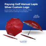 Payung Golf Manual Lapis Silver Custom Logo: Perlindungan Maksimal untuk Brand yang Peduli