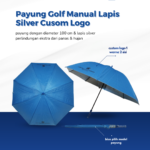 Payung Golf Manual Lapis Silver Custom Logo: Merchandise Eksklusif yang Selalu Relevan