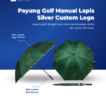 Payung Golf Manual Lapis Silver Custom Logo: Perlindungan Maksimal untuk Aktivitas Outdoor