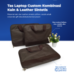 Tas Laptop Kombinasi Kain dan Leather Custom Logo: Fungsional dengan Sentuhan Elegan