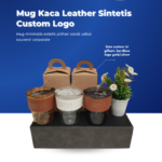 Mug Kaca Leather Sintetis Custom Logo: Perpaduan Modern dan Elegan
