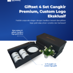 Giftset 4 Set Cangkir Premium Custom Logo: Paket Elegan untuk Momen Istimewa