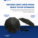 Payung Lipat Lapis Hitam Custom Logo: Elegansi Sederhana yang Selalu Menarik