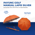 Payung Golf Manual Lapis Silver Custom Logo: Perlindungan Maksimal dengan Sentuhan Premium