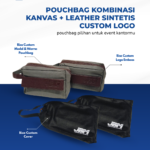 Pouchbag Kombinasi Kanvas + Leather Custom Logo: Perpaduan Casual dan Premium