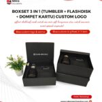 Set Souvenir 3 in 1 Custom Logo: Tumbler, Dompet Kartu & Flashdisk untuk Branding yang Lebih Berkesan