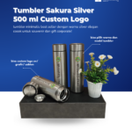 Tumbler Sakura Silver 500ml Custom Logo: Elegan dalam Tampilan, Maksimal dalam Branding