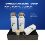 Tumbler Arizona Tutup Kayu 500 ml Custom Logo: Souvenir Premium untuk Branding yang Berkesan