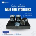 Mug Egg Stainless Custom Logo | Souvenir Perusahaan Premium & Elegan