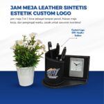Jam Meja Leather Sintesis Estetik Custom Logo