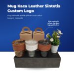 Mug Kaca Leather Sintetis Custom Logo: Kombinasi Elegan untuk Souvenir Premium