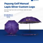 Payung Golf Manual Lapis Silver Custom Logo