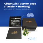 Gift Set 2 in 1 Custom Logo (Tumbler + Handbag): Corporate Gift Premium dengan Hard Box Custom