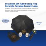 Souvenir Set (Goodiebag, Mug Keramik, Payung) Custom Logo: Paket Merchandise Eksklusif untuk Meningkatkan Branding Perusahaan