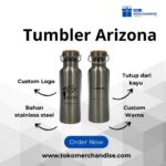 Tumbler Arizona Custom Logo: Tumbler Stainless Premium dengan Tutup Kayu Elegan