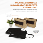 Pouchbag Kombinasi Kanvas & Leather Sintetis Custom Logo: Merchandise Eksklusif untuk Corporate dan Event