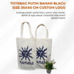 Totebag Putih Bahan Blacu Size 30×40 cm Custom Logo