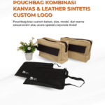 Pouchbag Kombinasi Kanvas & Leather Sintetis Custom Logo