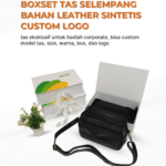 Boxset Tas Selempang Bahan Leather Sintetis Custom Logo