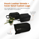 Pouch Leather Sintetis + Cover Serut Custom Logo: Corporate Gift Premium dan Elegan