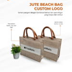 Jute Beach Bag Custom Logo: Tas Pantai Estetis, Empuk, dan Berkelas