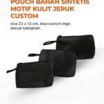 Pouch Bahan Sintetis Motif Kulit Jeruk Custom: Pouch Elegan untuk Branding Premium