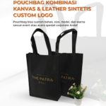 Pouchbag Kombinasi Kanvas & Leather Sintetis Custom Logo: Merchandise Eksklusif untuk Event Corporate