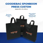 Goodiebag Sponboon Press Custom: Solusi Kemasan Event Praktis, Kuat, & Ramah Lingkungan