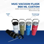 Mug Vacuum Flask 900 ML Custom: Kapasitas Ekstra Besar untuk Branding Maksimal!