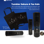 Tumbler Sakura & Tas Kain Custom Logo: Giftset Praktis untuk Branding Perusahaan
