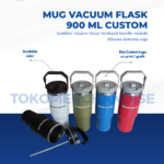 Mug Vacuum Flask 900 ml Custom: Tumbler Volume Besar dengan Handle Praktis untuk Korporat Anda