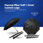 Payung Fibergolf + Cover Custom Logo – Satu Set yang Lebih Lengkap ☂️✨