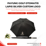 Payung Golf Otomatis Lapis Silver Custom Logo, Praktis dan Berkelas